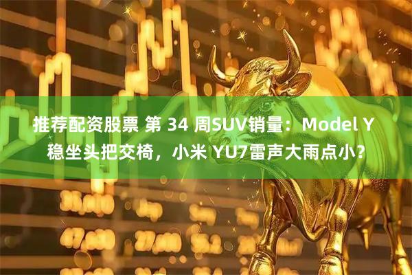 推荐配资股票 第 34 周SUV销量：Model Y 稳坐头把交椅，小米 YU7雷声大雨点小？