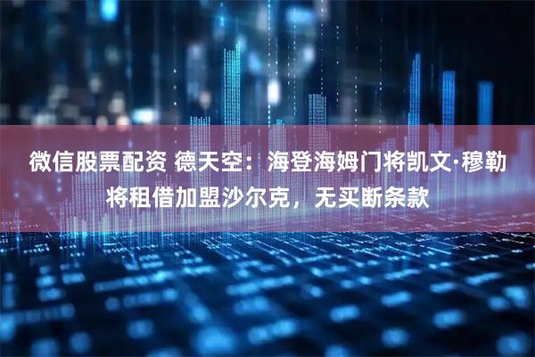 微信股票配资 德天空：海登海姆门将凯文·穆勒将租借加盟沙尔克，无买断条款