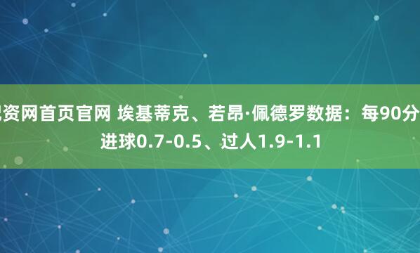 配资网首页官网 埃基蒂克、若昂·佩德罗数据：每90分钟进球0.7-0.5、过人1.9-1.1